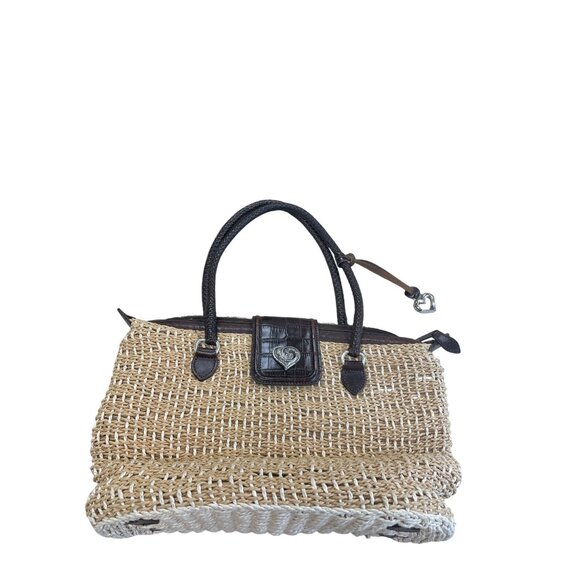 Brighton womans beige Straw charmed satchel handbag Medium size SKU 8529 - Picture 1 of 16